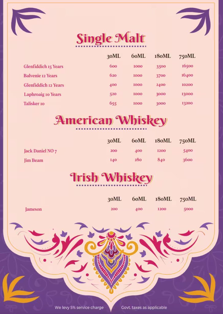 Bar Menu 5