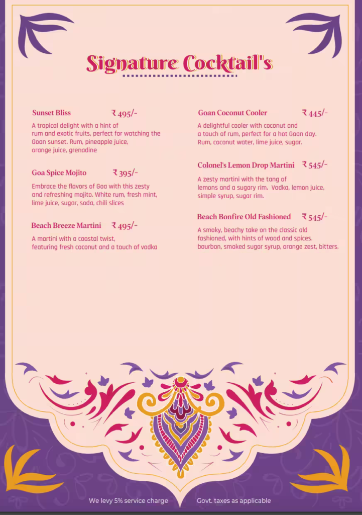 Bar Menu 11